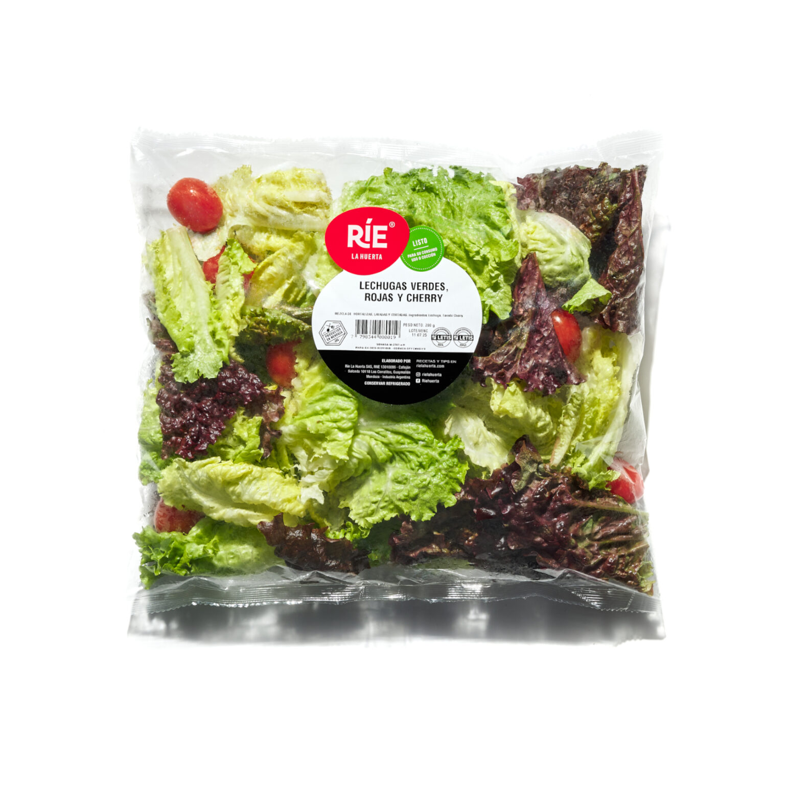 Lechuga verde, rojas y Cherry